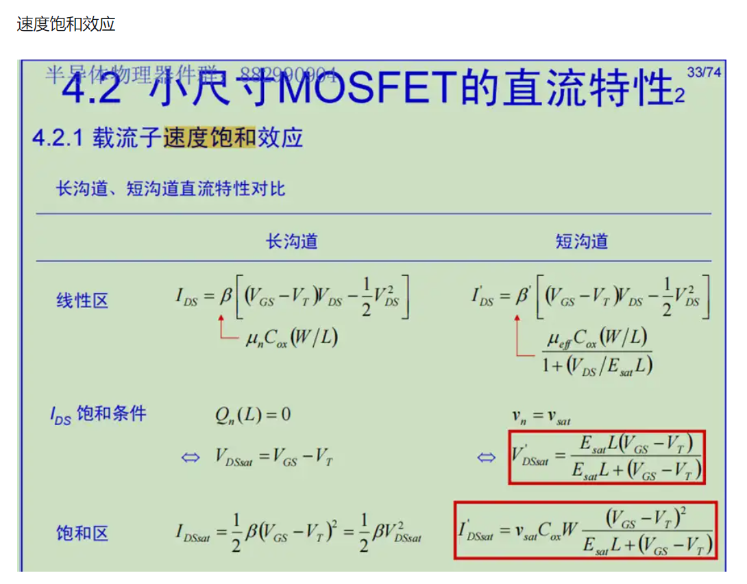 ID-VDS特性不是直线